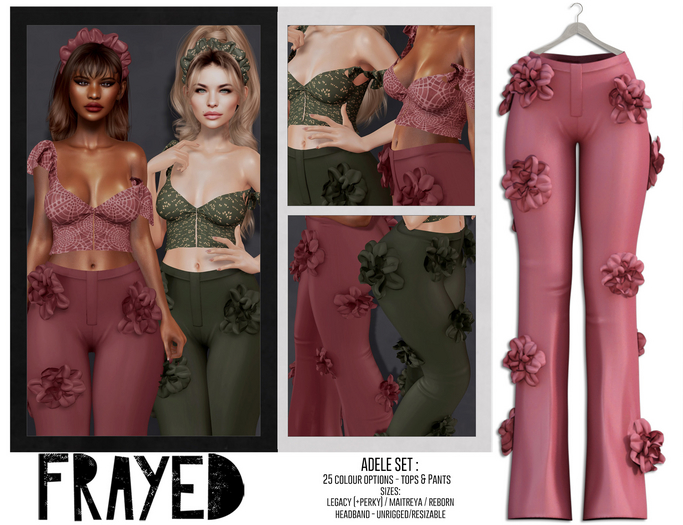 Frayed - Adele Pants - Rose