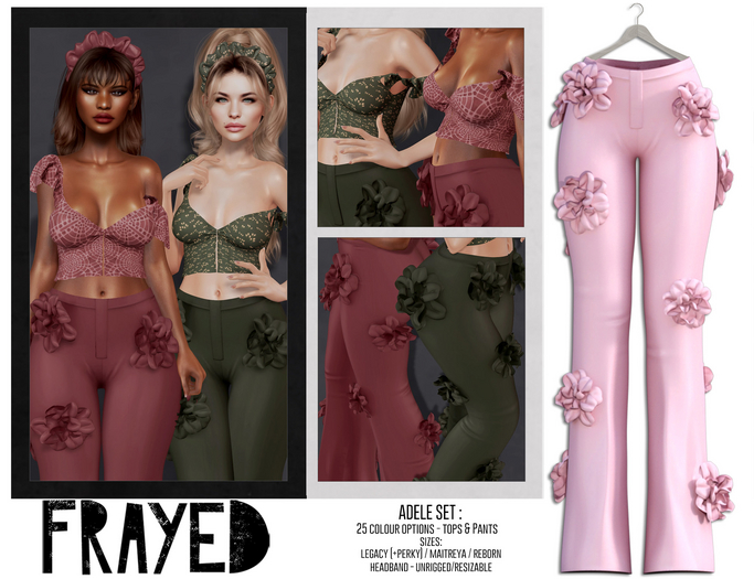 Frayed - Adele Pants - Pink
