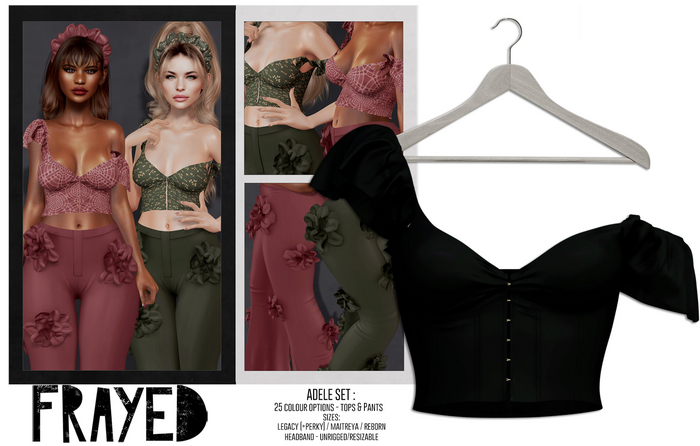 Frayed - Adele Top - Black
