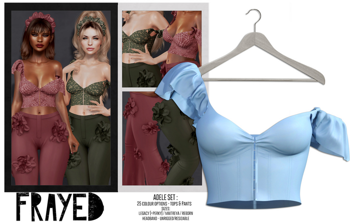 Frayed - Adele Top - Baby Blue