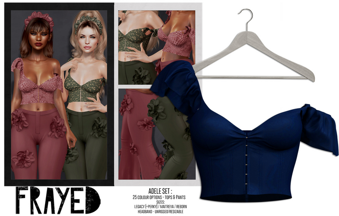 Frayed - Adele Top - Navy
