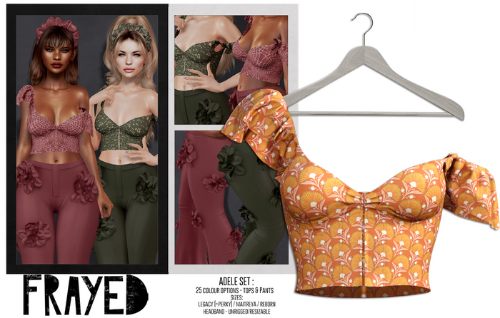 Frayed - Adele Top - Orange Boho