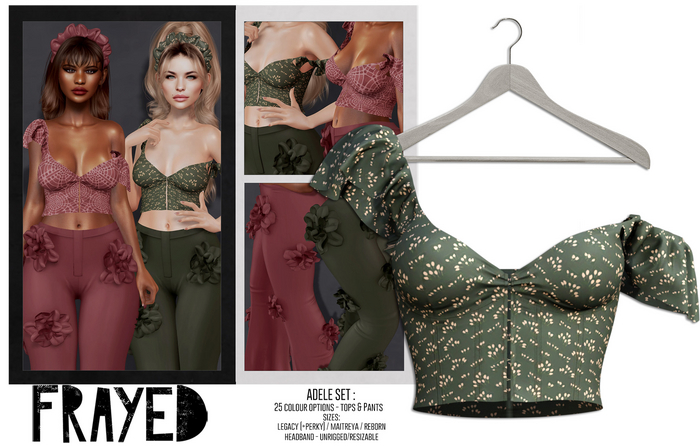 Frayed - Adele Top - Moss