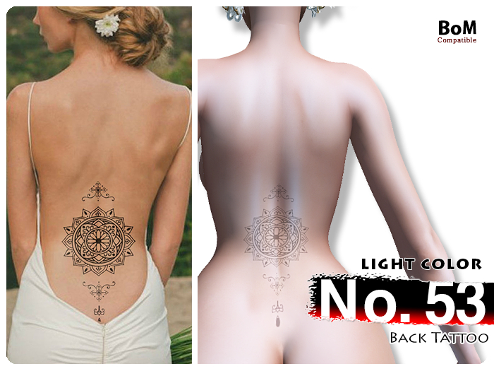 (Back Tattoo) No.53 Light Color - BoM