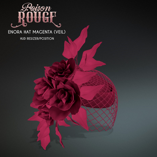 POISON ROUGE Enora Hat - Magenta Veil