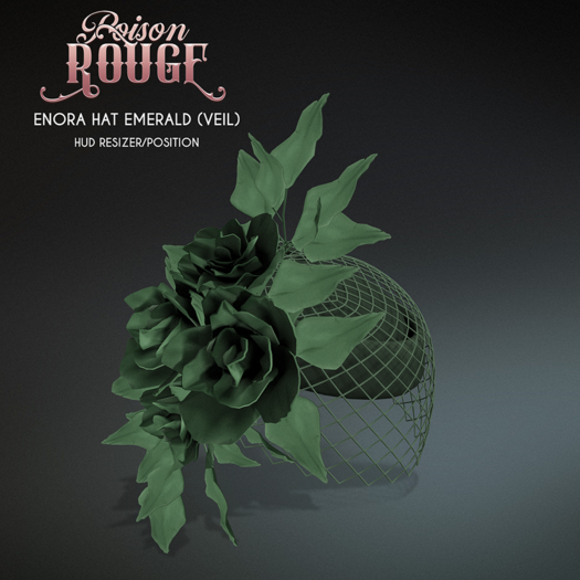 POISON ROUGE Enora Hat - Emerald Veil 