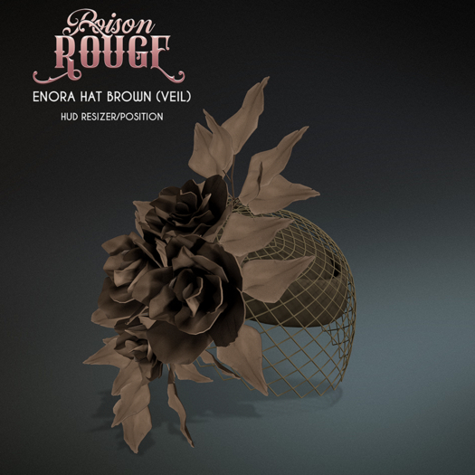 POISON ROUGE Enora Hat - Brown Veil