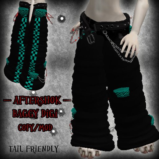 Checked OUT 2 cyan, Furry Digi Pants