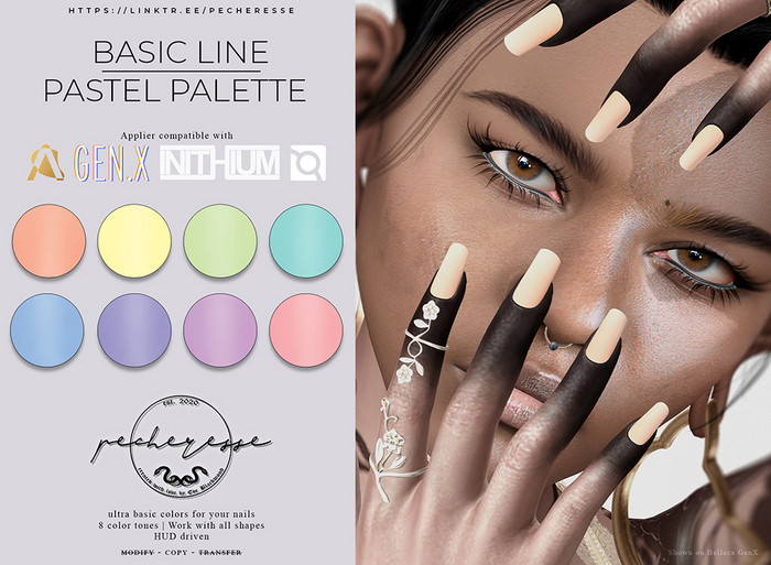 INITHIUM - pecheresse. basic line - pastel palette