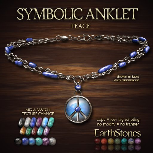 EarthStones Symbolic Anklet - Peace (BOX)