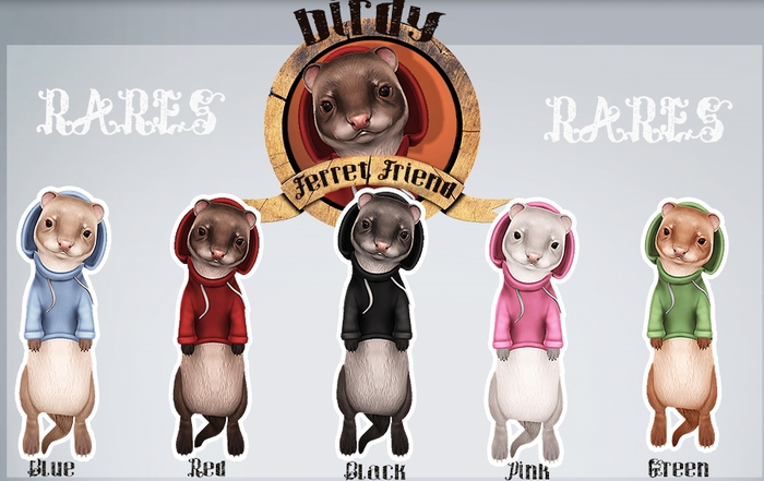 Birdy - Ferret Friend - Hug - Green [box] RARE