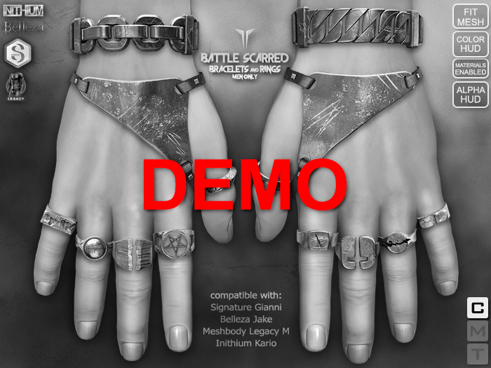 **RE** Battle Scarred Bracelets & Rings Set DEMO