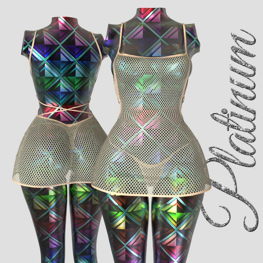 Creme Fishnet Dress