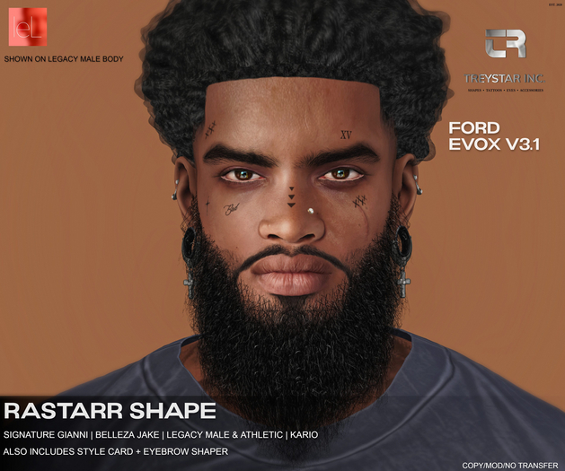 { Treystar Inc. } - Lelutka Ford EvoX shape Rastarr