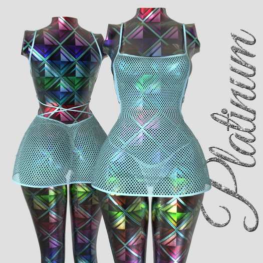 Sky Fishnet Dress