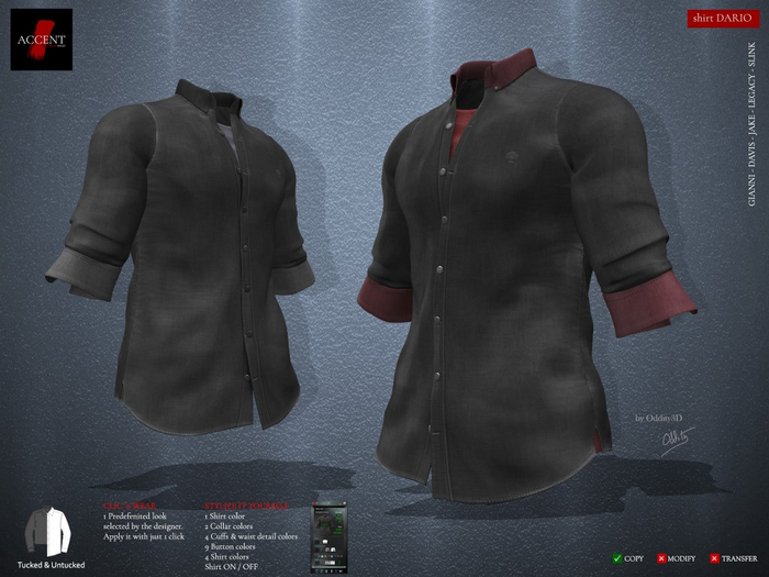 Accent - Shirt -Dario- Ebony