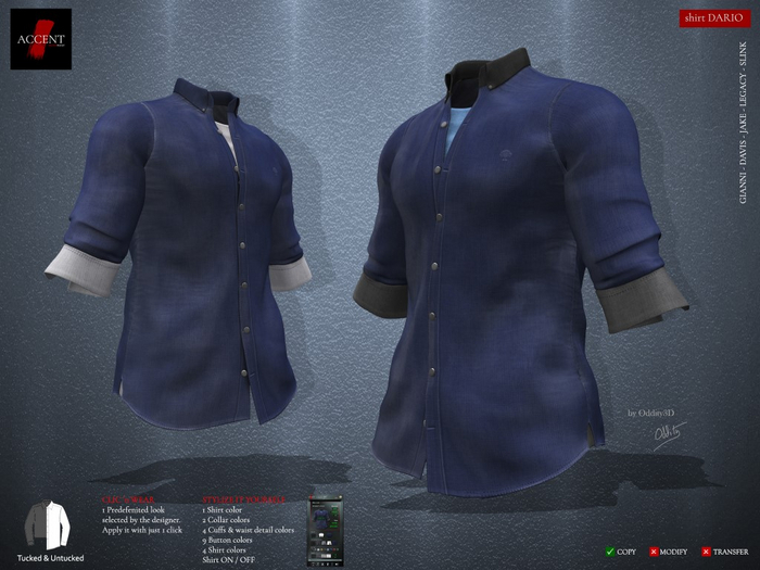 Accent - Shirt -Dario- Navy