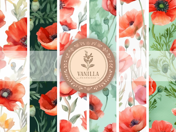 Vanilla Textures - Watercolour Poppies