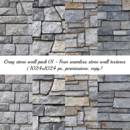 [Alpha Magic] Gray stone wall textures pack 01
