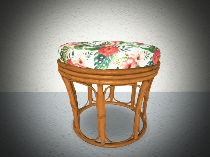 Rattan Foot Stool Tropical 