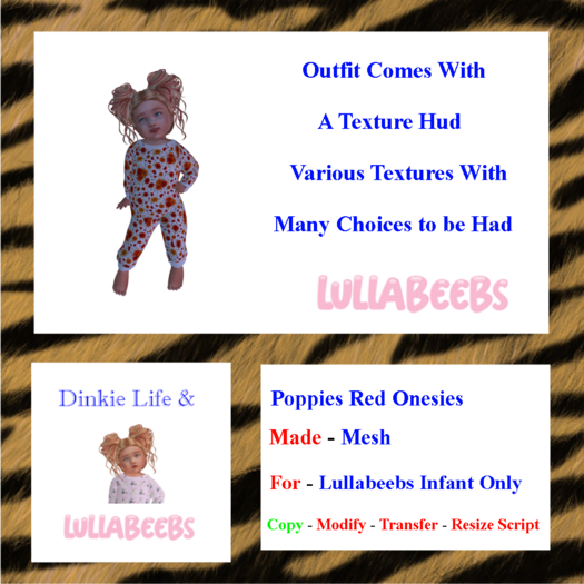 ( DL - LB ) LullaBeebs Outfit - Poppies Red BOXED