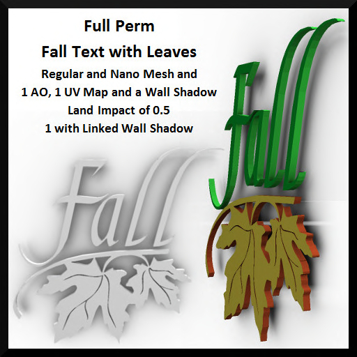 Full Perm Fall Text with Leaves