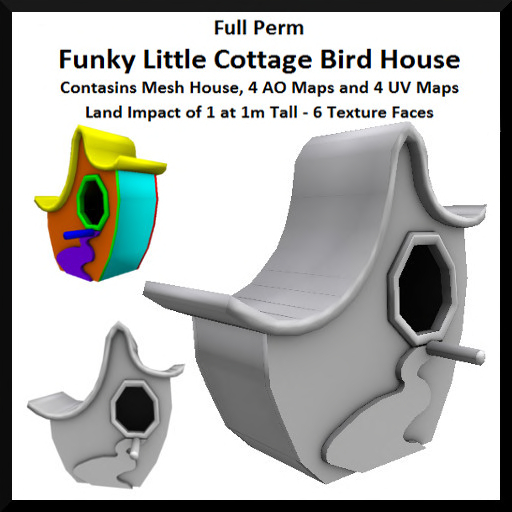 Full Perm Funky Little Cottage Bird House