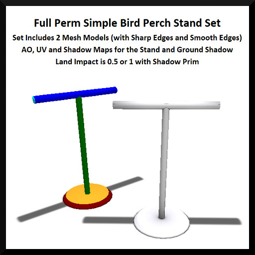 Full Perm Simple Bird Perch Stand Set