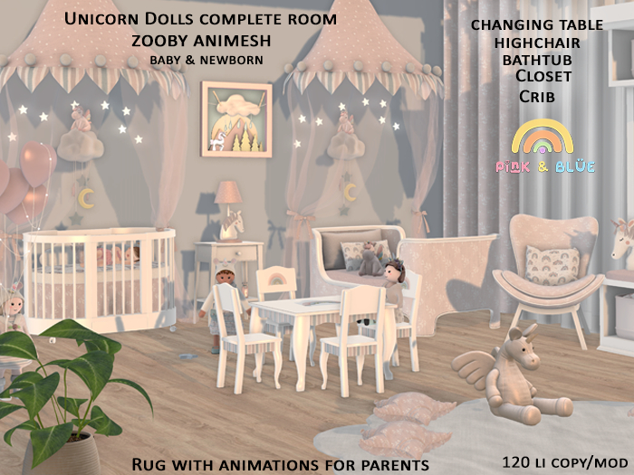 {Pink&Blue}Unicorn Dolls Room(Zooby Animesh )