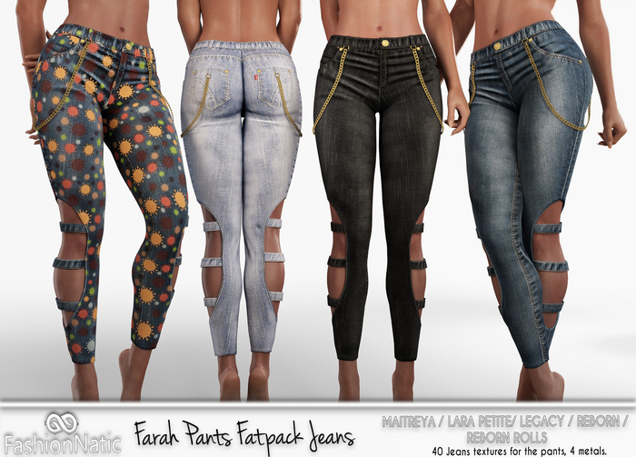 Farah Pants Fatpack Jeans - Denim - Maitreya, Petite, Legacy, Reborn, Juicy Rolls - FashionNatic