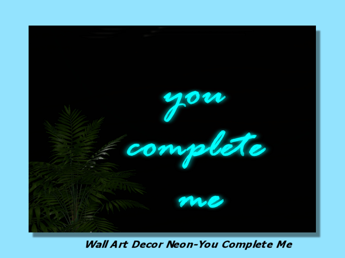 Wall Art Decor Neon-You Complete Me