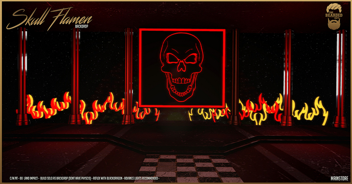 Skull Flammen Backdrop - The Bearded Guy