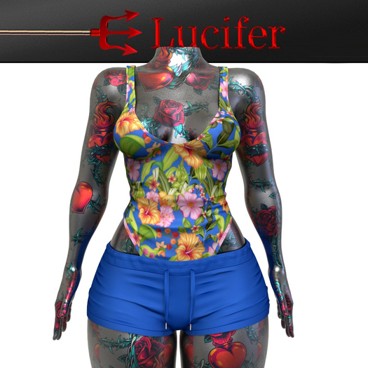 Blue Shorts Body Outfit Kupra