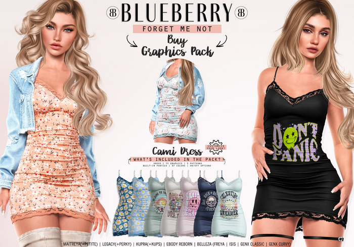 Blueberry - Forget Me Not - Cami Dress - Graphic Pack