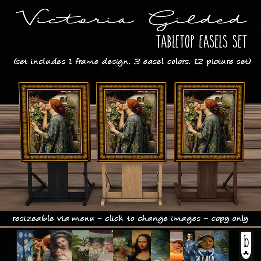 ~Ballade~ Victoria Gilded Frame w/Table Easels Set