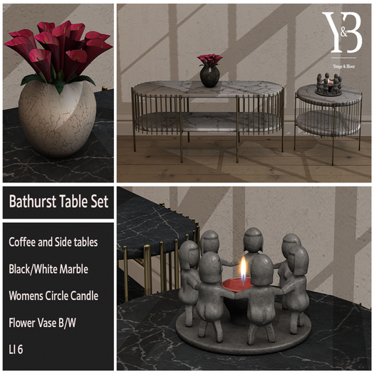 Y&B Bathurst Table Set Black
