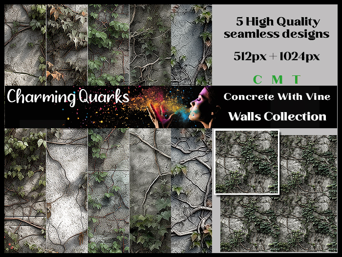 CQ Textures - Concrete with Vine *FULL PERMS*