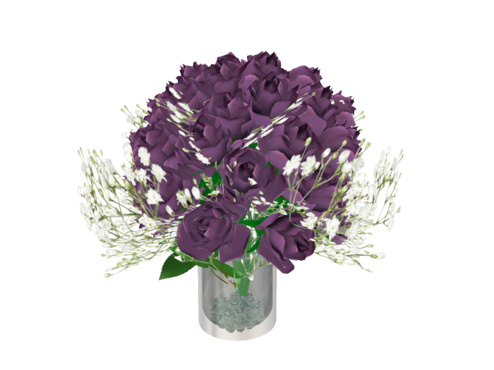 DTC - Purple Roses in vase - 8LI