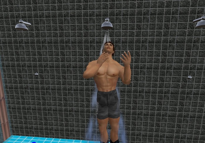 Taking a shower animation