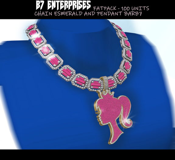 [B7 CHAIN AND PENDANT ESMERALD  PINK / PENDANT BARB7