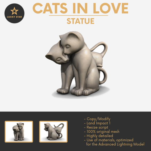 LUCKY STAR - Cats In Love Statue