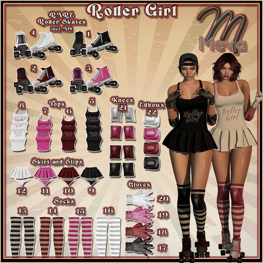 6.Meva Roller Girl Tops Red