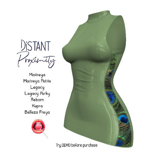 Distant Proximity Dress Green Feather Side [Add me]