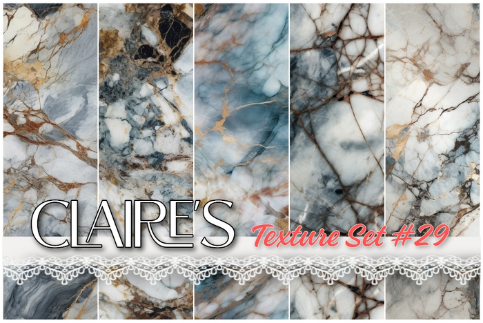 [Claire's] Texture Set #29 - Full Perm - Gold Veined Marble