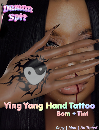 -DS- Ying Yang Hand Tattoo