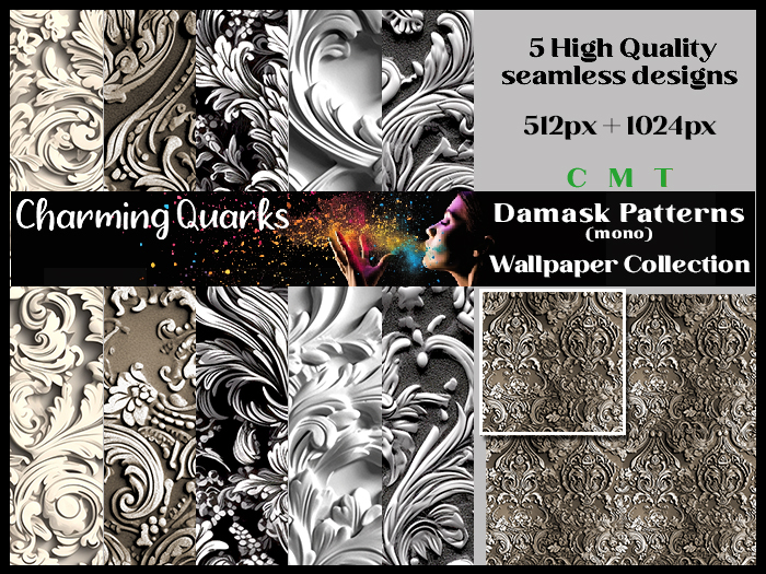 CQ Damask Pattern (mono) *FULL PERMS* 