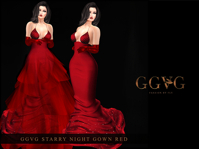 GGVG STARRY NIGHT GOWN RED