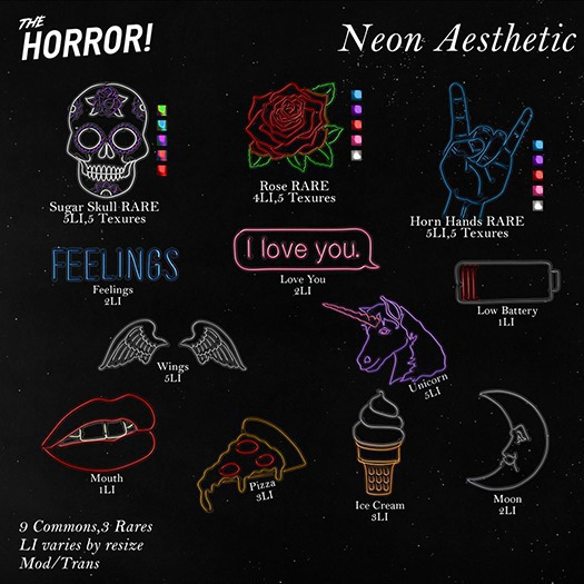 The Horror!~ Neon Aesthetic - Rose RARE