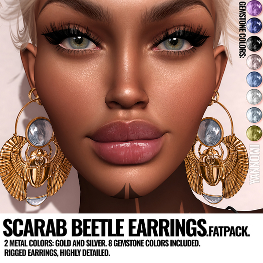 [YAN] Scarabs earrings - GOLD set - 8 colors