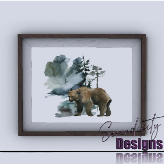 Serendipity Designs - Bear Watercolor 3 Painting